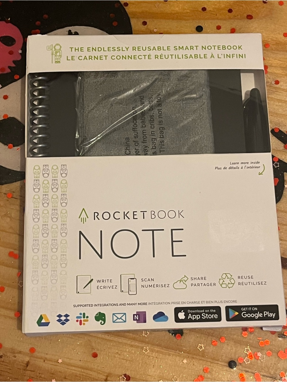 NWT Rocketbook Note B6 Size Reusable Smart Notebook - Black